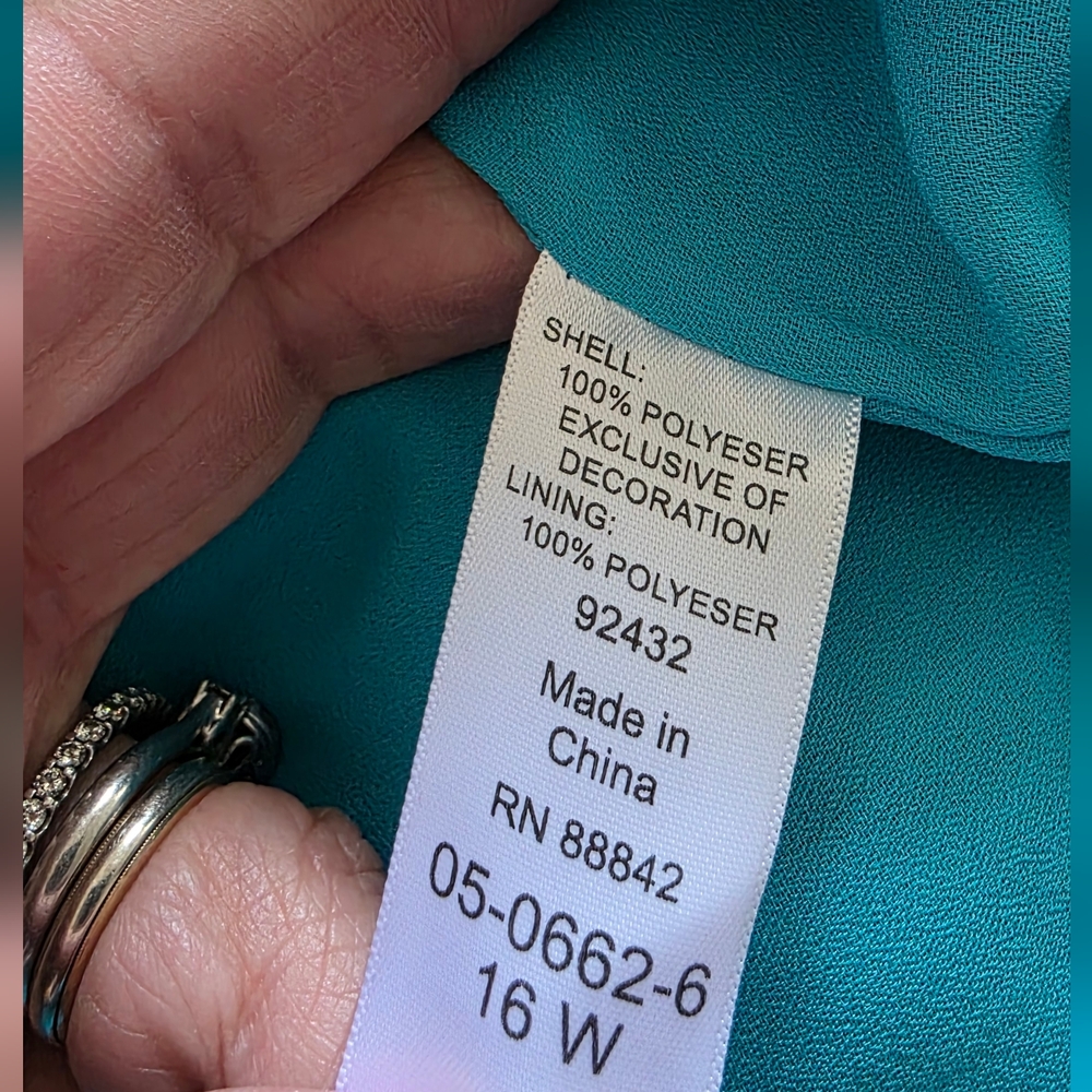 Elegant Turquoise Embellished Dress Size 16W - Picture 9 of 9